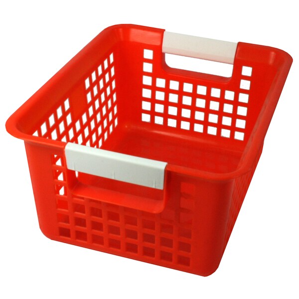 Romanoff Hang & Stack Storage Bin, Plastic, Red, 6 in H, 9 3/4 in W, 12 1/4 in L, 3 PK 749-02 - main